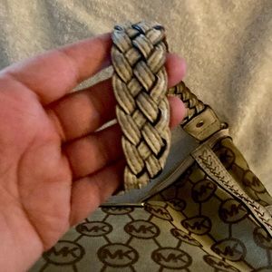 Michael Kors canvas and leather beige medium purse